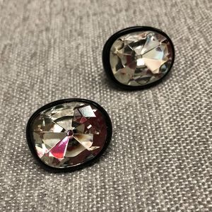 KJL Crystal Rhinestone Headlight Clip Earring